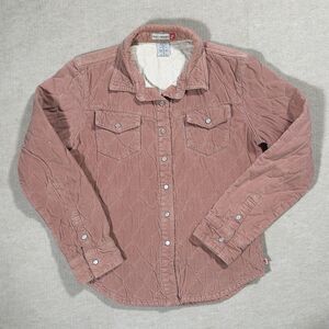 Kali Wear Womens VTG Light Pink Quilted Corduroy Lined Jacket Button Up, Pockets